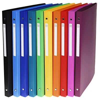 Immagine di Exacompta 51299E Conf. da 20 Raccoglitori Opak con Etichetta Polipropilene Opaco 0.5 mm 4 Anelli Tondi 15 Dorso F.to Esterno 25x32 cm per A4 10 Colori Assortiti