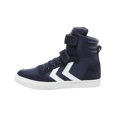 Immagine di Hummel Slimmer Stadil Sneakers alte per bambini, Taglia: 32, Dress blue Pelle e tessuto