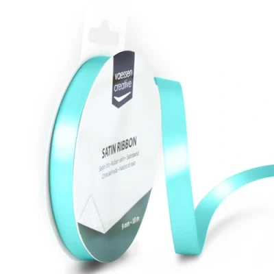 Immagine di Iris Ohyama Ribbon Lyon Wired Nastro di Raso, Verde (Acqua), 9 mm x 10 m, unità