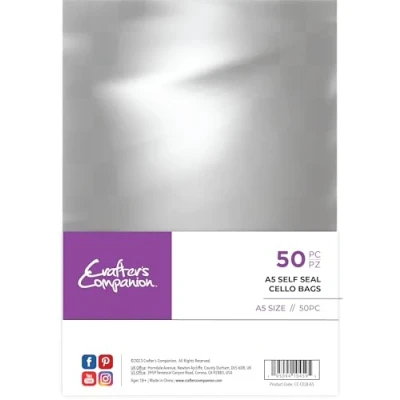 Immagine di Crafter&#039;s Companion Buste in cellophane autosigillanti A5 La Confezione Include 50 Sacchetti Trasparenti,