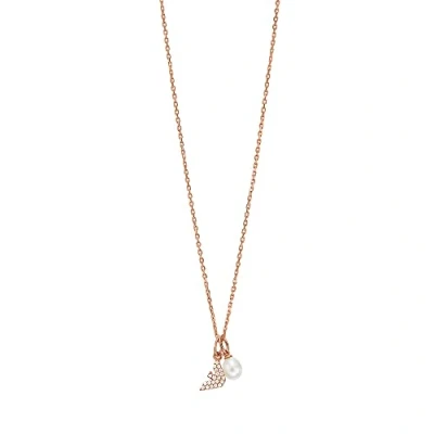 Immagine di Emporio Armani Collana Da Donna Core Extensions, Lunghezza: 350mm+70mm, Larghezza: 8.6mm, Altezza: 4mm In Oro Rosa E Argento, EG3573221