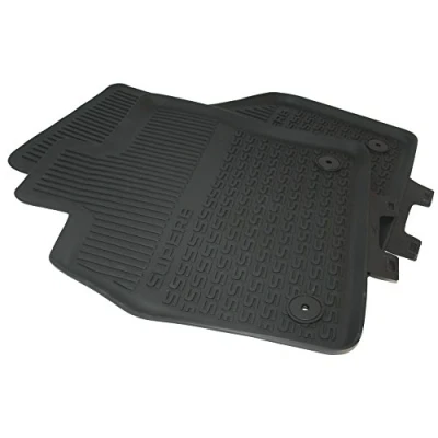 Immagine di Skoda 3V1061551 Tappetini Anteriori in Gomma Originali Superb 3 V, per Tutte Le Condizioni atmosferiche, Colore: Nero