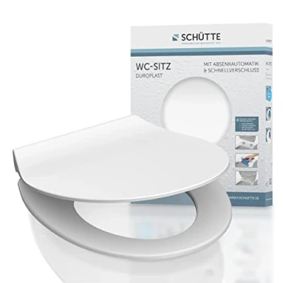 Immagine di Schütte 82700 Sedile WC in Duropl.Slim, con abbassamento Automatico e Chiusura Rapida, Bianco, Slim White
