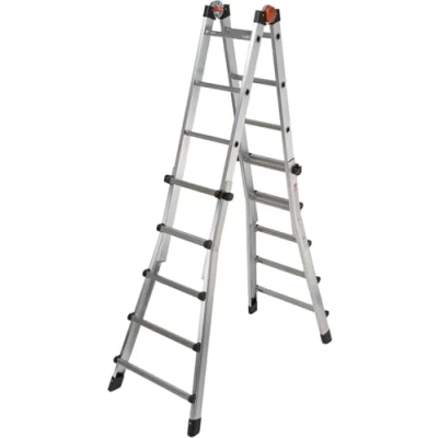 Immagine di SCALA TELESCOPICA 5+5 PEPPINA in ALLUMINIO 10+10 max 572 cm Made Italy GIERRE