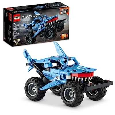 Immagine di LEGO Technic Monster Jam Megalodon 42134 Model Building Kit; A 2 in 1 Build for Kids Who Love Truck Toys; Will Racing This Cool Shark Vehicle; Ages 7+ (260 Pieces)