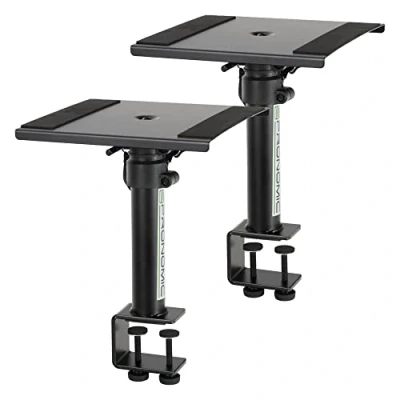 Immagine di Pronomic SLS 36K BK Piedistalli da tavolo con morsetto per monitor studio Supporto Altoparlante Cassa acustica Stativo altezza regolabile Carico massimo 20 kg Nero