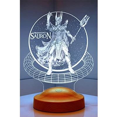 Immagine di Sentidos Signore degli anelli, lampada da notte a LED, con nome, incisione personalizzata, regalo di compleanno, scrivania (Il Anelli Sauron)