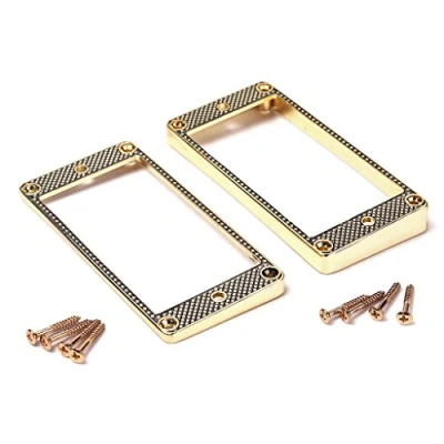 Immagine di Alnicov Set di 2 anelli per pickup humbucker con fondo curvo, accessori chitarra Epiphone, oro