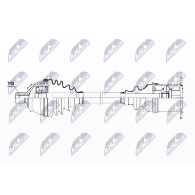 Immagine di NTY NPW AU 023 Albero motore / Semiasse Assale anteriore Sx 543 Trasmissione automatica AUDI: A6 C6 Avant, Sedan