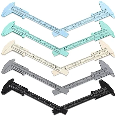 Immagine di Yoiimiya 10 Pezzi 150 Mm Mini Calibro di Plastica un Corsoio Doppia Strumento Misurazione con Scorrevole per Ufficio Studente 5 Colori