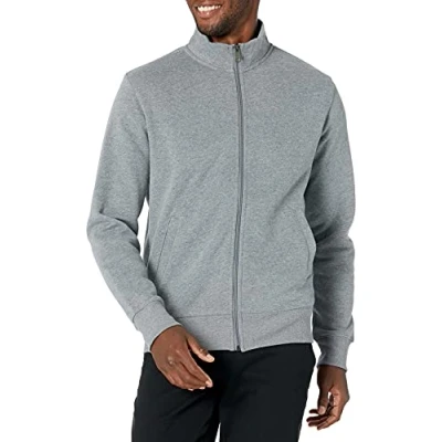 Immagine di Amazon Essentials Felpa con Collo a Lupetto Cerniera Integrale Uomo, Grigio Chiaro Puntinato, S