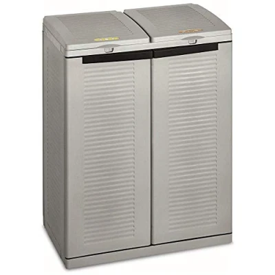 Immagine di Terry, Ecocab 2 , Armadietto per la Raccolta Differenziata, da Interno Esterno, vani separati. Materiale: Plastica, Dimensioni: 68x39x88,7 cm