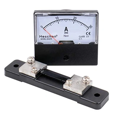 Immagine di Heschen rettangolo di montaggio a pannello Contatore amperometro tester DH 670 DC 0 30A classe 2,0 con Shunt