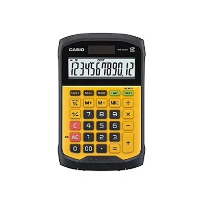 Immagine di Casio WM 320MT Calcolatrice da tavolo Giallo, Nero Display (cifre): 12 A energia solare, batteria (L x P) 145 36 195 mm