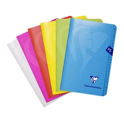 Immagine di Clairefontaine 303609C Una rubrica a punto metallico Mimesys 11x17 cm 96 pagine quadretti piccoli Carta bianca 90g copertina in polipropilene Colore casuale