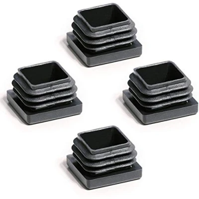 Immagine di Enkotrade 4 tappi a lamelle per tubi quadri, in polietilene di alta qualità, terminali sezione quadra, 32 x mm