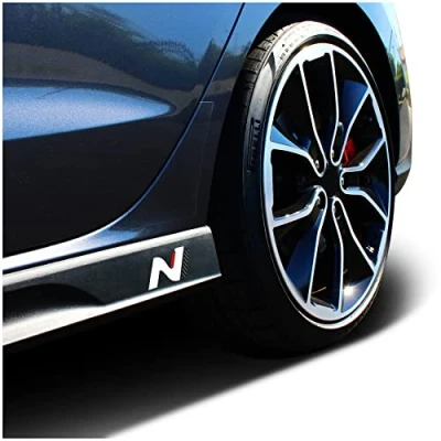 Immagine di K055 Pellicola protettiva per paraurti laterale auto, confezione da 2 pezzi (rosso/bianco/carbonio)