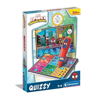 Immagine di Clementoni Sapientino Penna Interattiva Quizzy Marvel Spidey Amazing Friends, Gioco Elettronico Interattivo con Schede Educative per Bambini 3 Anni, Batterie Incluse, Made in Italy, 16805