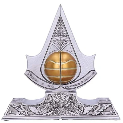 Immagine di Nemesis Now Fermalibri in Resina con Licenza Ufficiale di Assassin&#039;s Creed Apple of Eden, Argento, 18.5cm