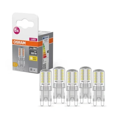 Immagine di OSRAM 4058075758063 LED (monocolore) ERP E (A G) G9 Forma speciale 2.6 W = 30 Bianco caldo (Ø x A) 15 mm 5 pz.