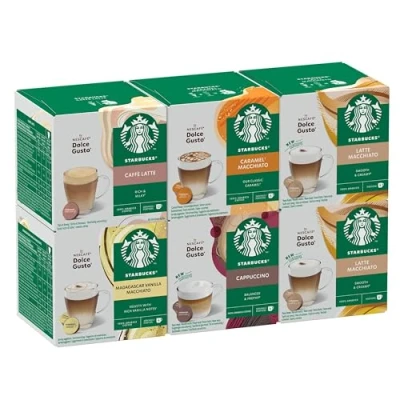 Immagine di STARBUCKS by Nescafé Dolce Gusto Confezione Assortita Bevande, 6 Confezioni da 12 capsule (72 compatibili Gusto)