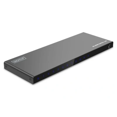 Immagine di Digitus DS 55338 8+1 porte Distributore, splitter HDMI Display a LED , Con di stato, Contenitore in metallo, Commutabile singolarmente, Predisposto Ultra