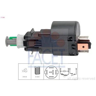 Immagine di FACET 7.1163 Interruttore luce freno meccanico Made in Italy OE Equivalent OPEL: Meriva A, Corsa C Hatchback, Combo Van / Station Wagon