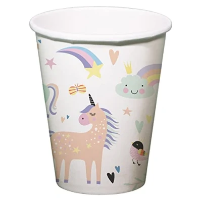 Immagine di Folat Bicchieri Unicorns &amp; Rainbows 250ml 6 pezzi, Multicolore, 68343