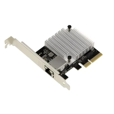 Immagine di KALEA INFORMATIQUE Scheda controller di rete PCIe 10 Gigabit ethernet 1 porta RJ45 10G con chipset AQUANTIA AQC107S T1. Profilo basso e alto