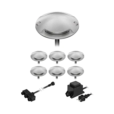 Immagine di ledscom.de Lampada da terra a LED Bunda, 2 luci, per esterni, passabile, bianco caldo, set di 7