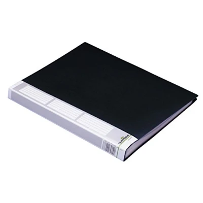 Immagine di Durable 242401 Duralook, portalistino per documenti f.to A4, etichetta personalizzabile, 40 buste termosaldate, dorso 25 mm, nero, conf. da 5 pezzi