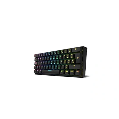 Immagine di KROM Tastiera Gaming KLUSTER NXKROMKLSTRSP Meccanica RGB, Bluetooth 5.0, USB, design en formato 60%, compatibili Windows, Android, IOS, MAC, Layout Spagnolo QWERTY Nero