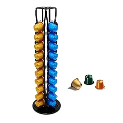 Immagine di Exzact Supporti per Capsule Compatibile con Caffè Nespresso Classic (40 pezzi) Porta Cialde Girevole (Nero)