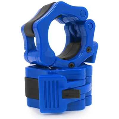 Immagine di ProsourceFit Olympic Collari a morsetto per bilanciere, sgancio rapido, 5,1 cm, resistenti, sollevamento pesi, powerlifting, allenamento della forza, colore: blu
