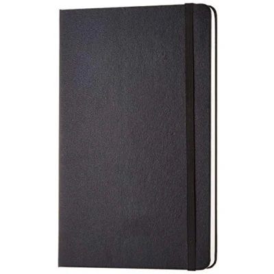 Immagine di Amazon Basics Taccuino classico con pagine bianche, Misura Grande, Nero, 13.5 x 21 cm