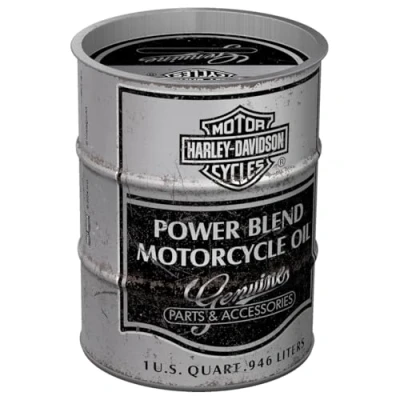 Immagine di Nostalgic Art Salvadanai retrò, 600 ml, Harley Davidson Power Blend Oil Idee regalo per biker, Official License Product (OLP), salvadanaio in metallo, design vintage