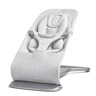 Immagine di Ergobaby sdraietta 3 in 1 Evolve, ergonomica per neonati dalla nascita fino ai più piccoli, altalena con inserto (2,5 kg 13,2 kg), Light Grey