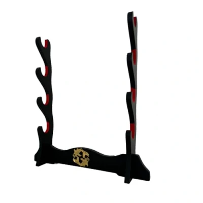 Immagine di Z fiber Supporto per Spada Katana Imbottito in Velluto Giapponese espositore Samurai Tanto Sword Yin e Yang,4 Tier