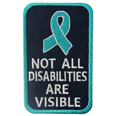 Immagine di Cane di servizio Non tutte le disabilità sono visibili Gilet/Imbracature con Fissaggio Chiusura a uncino e asola Ricamata Toppa