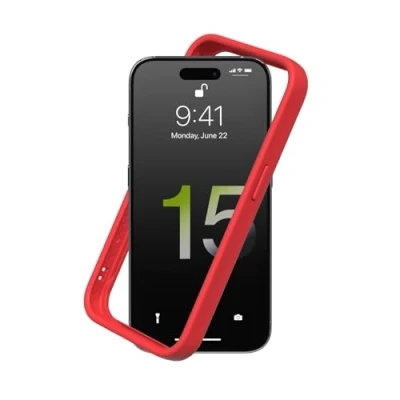 Immagine di RhinoShield Bumper Case Compatible with [iPhone 15 Pro Max] CrashGuard Shock Absorbent Slim Design Protective Cover 3.5M / 11ft Drop Protection Red