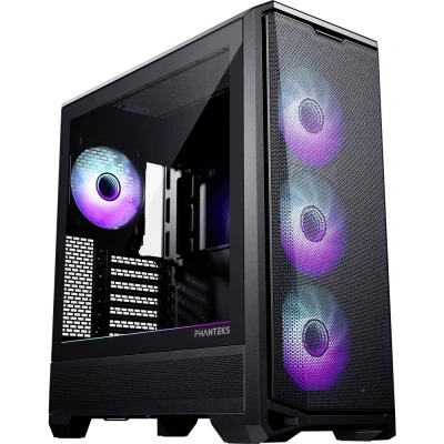 Immagine di Phanteks Eclipse G400A, Chassis Mid Tower Gaming, 4 ventole M25 140 Gen2 incluse, Mesh ad alte prestazioni per flusso d&#039;aria, La paratia laterale in vetro temperato trasparente, USB C 3.2 Gen2, Nero