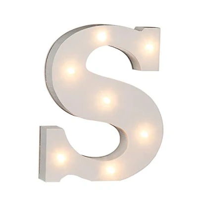 Immagine di Lettera S in legno illuminabile Out of the blue, con 7 LED