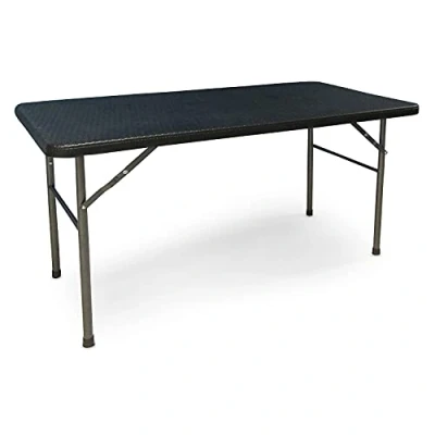 Immagine di Dmora Tavolo rettangolare richiudibile, colore nero, cm 60 x 120 h74