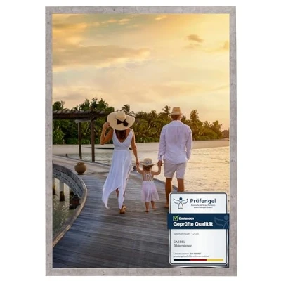 Immagine di CABBEL Set di 1 cornici portafoto in legno MDF 50x70 cm, con vetro acrilico infrangibile Grigio (Calcestruzzo)