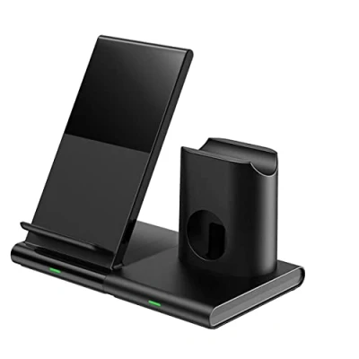 Immagine di CGZZ caricabatterie senza fili, wireless veloce, 3 in 1, caricatore a induzione pieghevole, compatibile con i Phone 14/13/12/11/11Pro/Pro Max/XS/X, nero