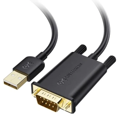Immagine di Cable Matters Cavo adattatore da USB a seriale maschio (da RS232 2.0, USB, DB9) 1,8 m, supporta Windows 11/10/8/7/Vista/XP, macOS 11.0 o versioni successive.