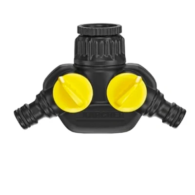 Immagine di Kärcher Home &amp; Garden 2.645 199.0 Plastica Rubinetto a 2 vie Raccordo innesto, 24,2 mm (3/4) FI, 18,7 (1/2) FI con valvola di controllo