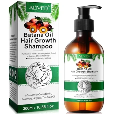 Immagine di Batana Shampoo, 300ml Shampoo per perdita dei capelli diradamento capelli, alle erbe crescita più folti e pieni con rosmarino cipolla biotina donne uomini