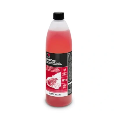 Immagine di ERRECOM Red Cool, Liquido Radiatore Rosso Fluorescente 10C/+103C, antigelo G12 con Pacchetto inibitore a Base Organica Oat, Pronto all’Uso, 1 Litro