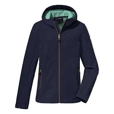 Immagine di Killtec Girl&#039;s Giacca softshell con cappuccio KOW 194 GRLS SFTSHLL JCKT, dark navy, 116, 38507 000